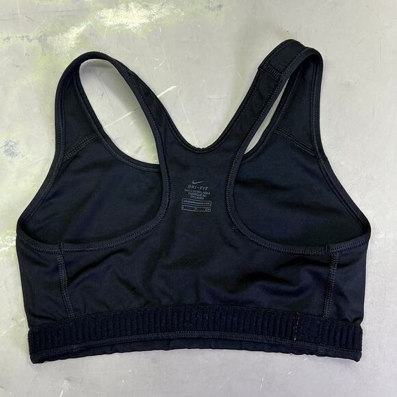 NIKE Swoosh Logo Dri-Fit Sports Bra Women's Sz S Black/White (Pre-Owned) - Picture 10 of 12
